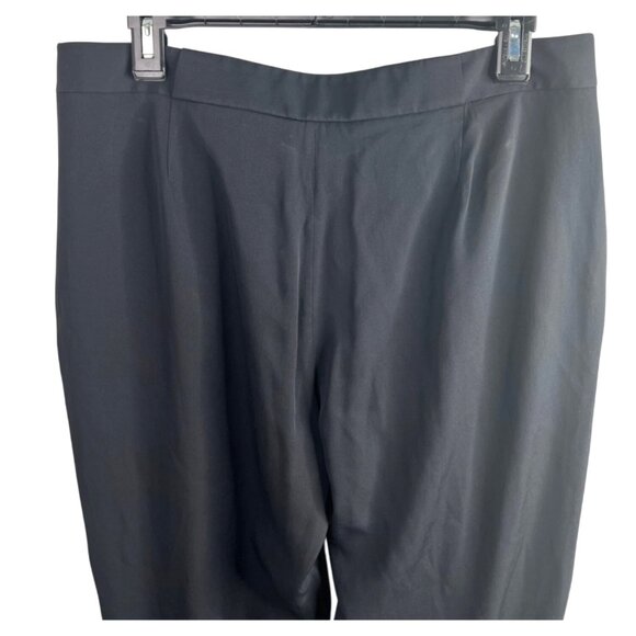 Theory Womens Black Tappered Leg Pleated Pants Silk & Spandex Blend Size 10 - Picture 12 of 13